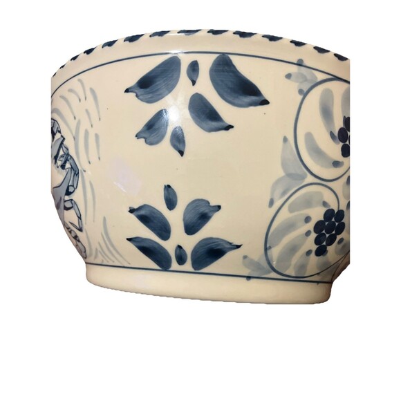 BLUE CRAB BAY CO BLUE CRAB DEEP MIXING BOWL 10” x 5” Hand Painted In Thailand - Picture 4 of 16